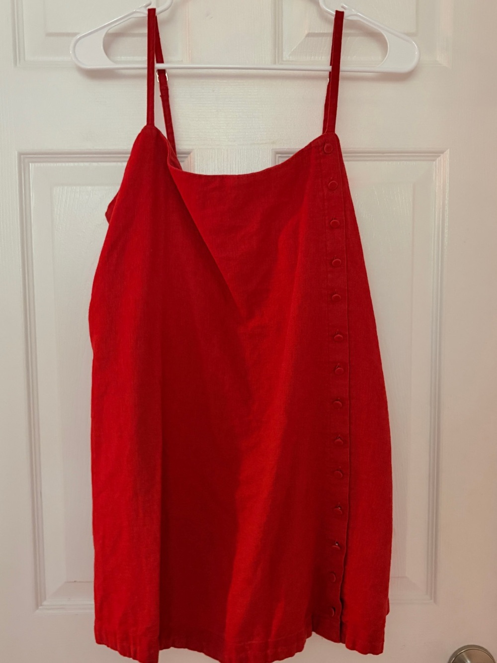Abercrombie & Fitch Red Spaghetti-Strap Side-Button Mini Dress - Picture 2 of 6